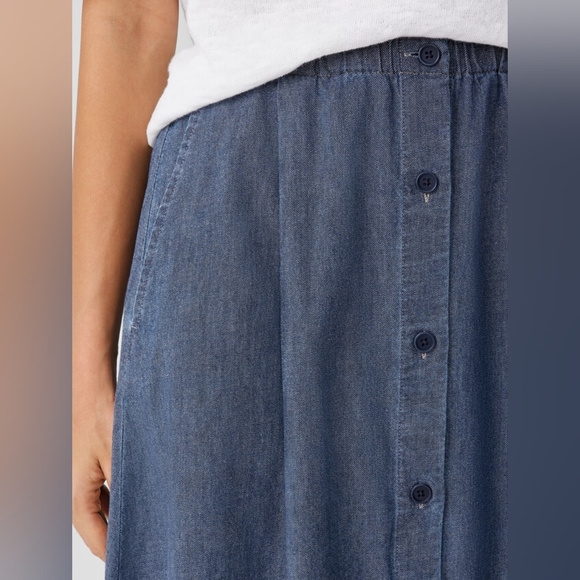 Eileen Fisher| Airy Organic Cotton Twill A-Line Midi| W Sz L | SOLD OUT ONLINE!! - Picture 4 of 4